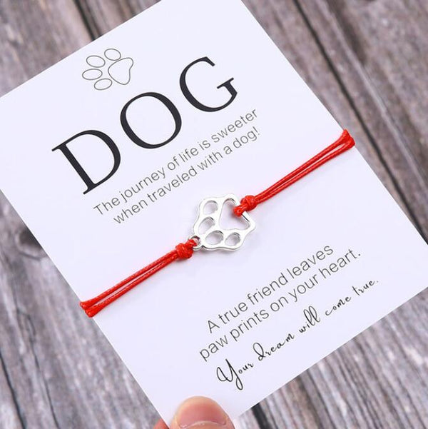 Friendship Bracelet Gift for Him Paw Print Bracelet Dog Lover Gift