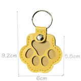 Leather Paw Print Keychain – Creative Pet Hair Keepsake Holder, Dog Paw Memorial Charm Key Ring Gift for Dog Lovers . Beige