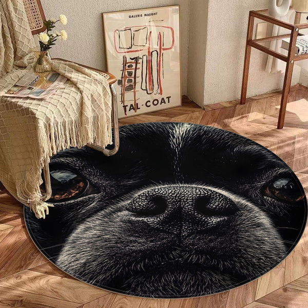 Boston Terrier Dog Face Closeup Foldable Round Mat