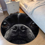 Boston Terrier Dog Face Closeup Foldable Round Mat