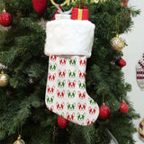 Christmas Holidays Boston Terrier Sock With Plush Cuff