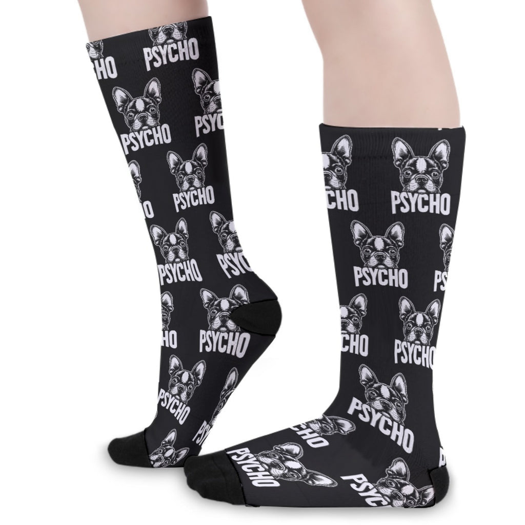 Psycho - Unisex Long Socks For Boston Terrier Owners