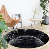 Boston Terrier Dog Face Closeup Foldable Round Mat