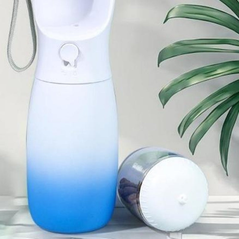 Pet Hydration Gradient Travel Water Bottle with Food Container