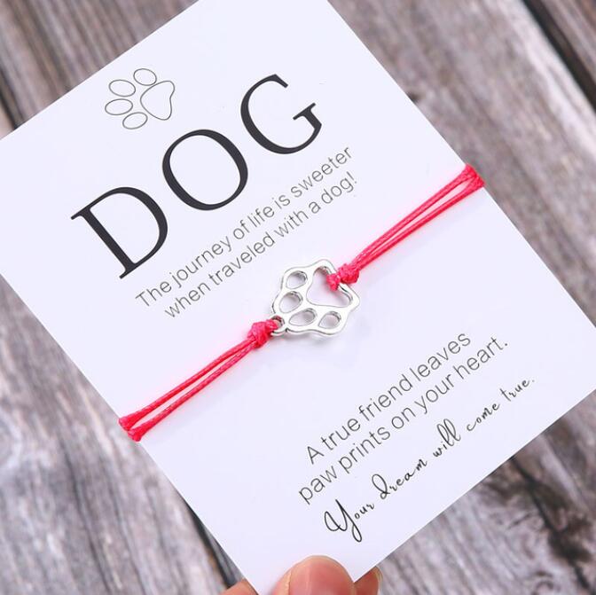 Friendship Bracelet Gift for Him Paw Print Bracelet Dog Lover Gift