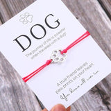 Friendship Bracelet Gift for Him Paw Print Bracelet Dog Lover Gift