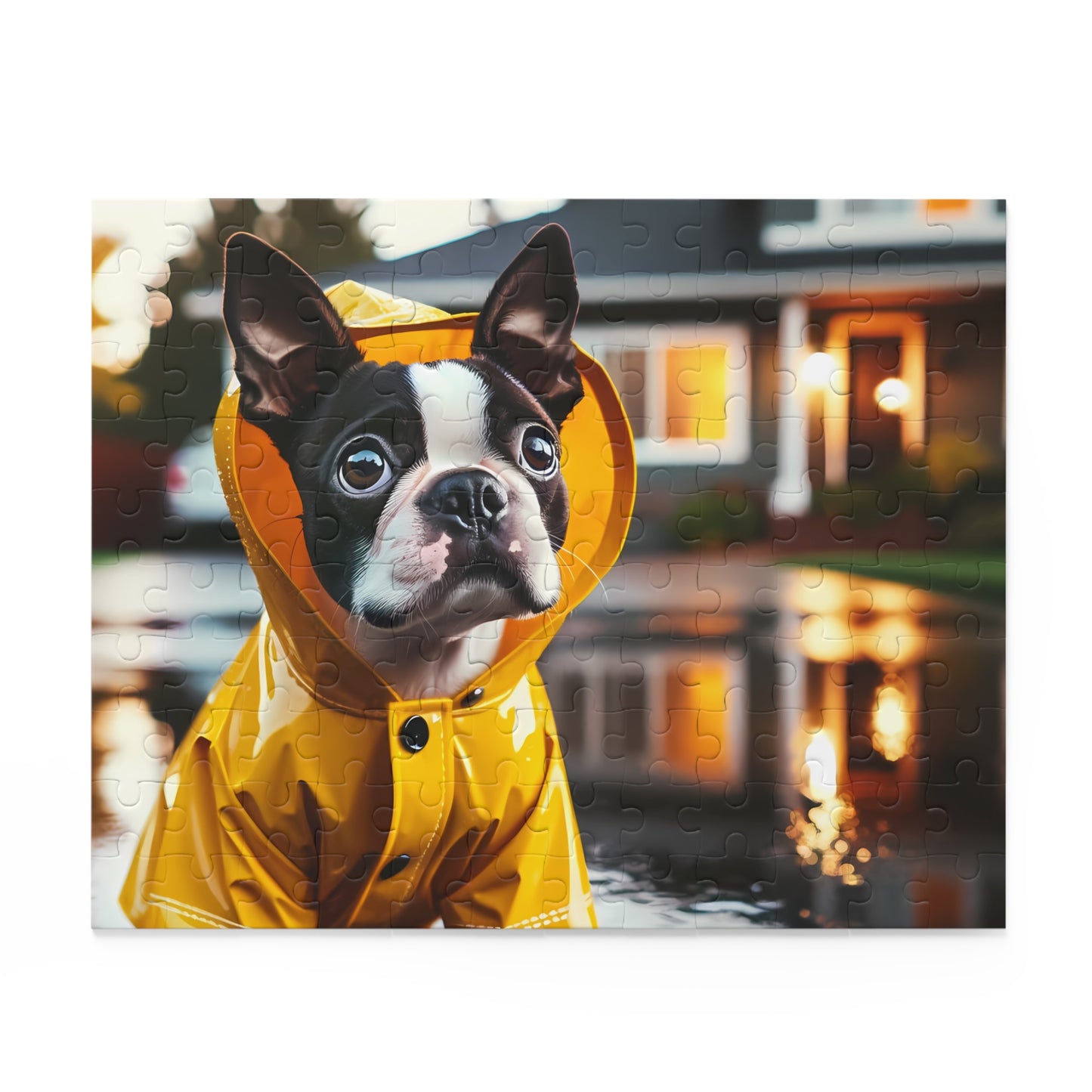 Rainy Day Boston Terrier Dog Puzzle (120, 252, 500-Piece)