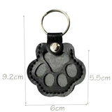 Leather Paw Print Keychain – Creative Pet Hair Keepsake Holder, Dog Paw Memorial Charm Key Ring Gift for Dog Lovers . Black