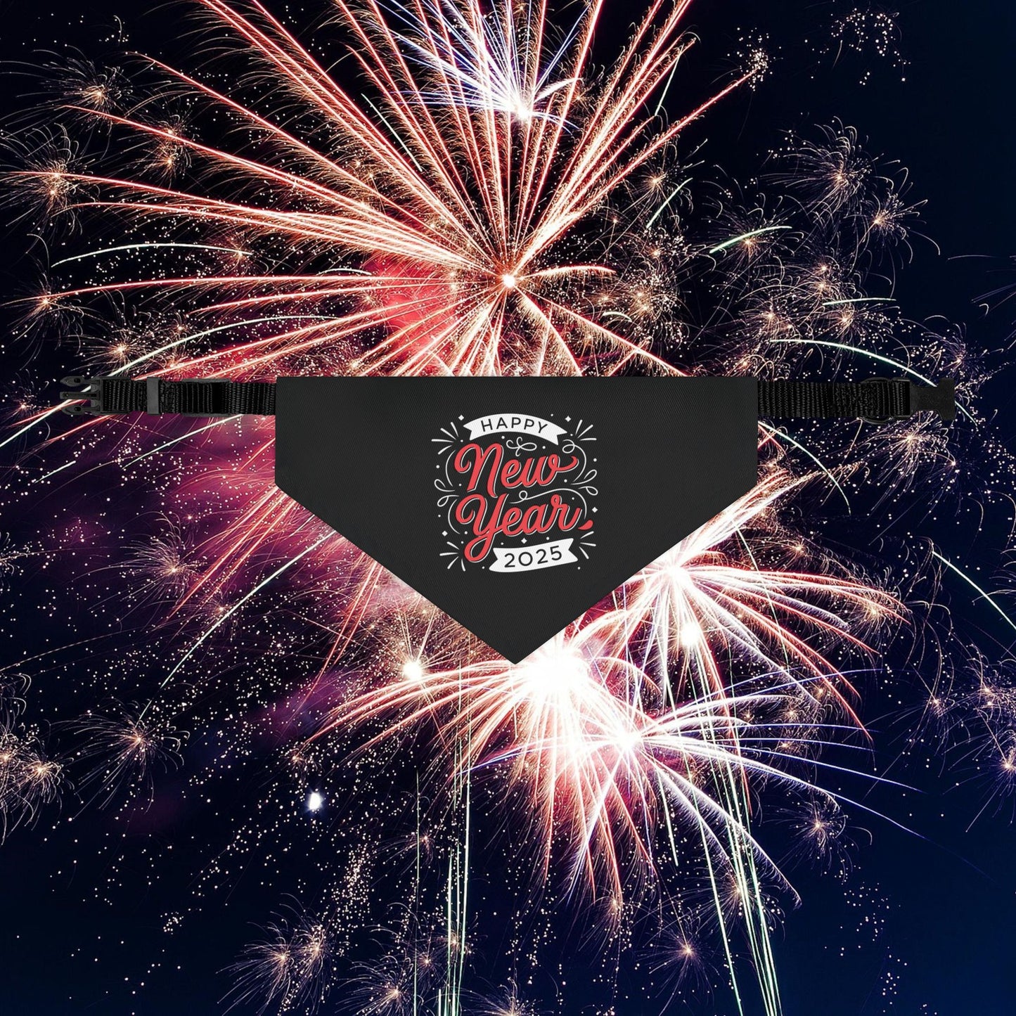 Happy New Year 2025 Pet Bandana Collar