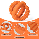2 in 1 Durable Rings 100% Natural Orange Rubber Dog Toy