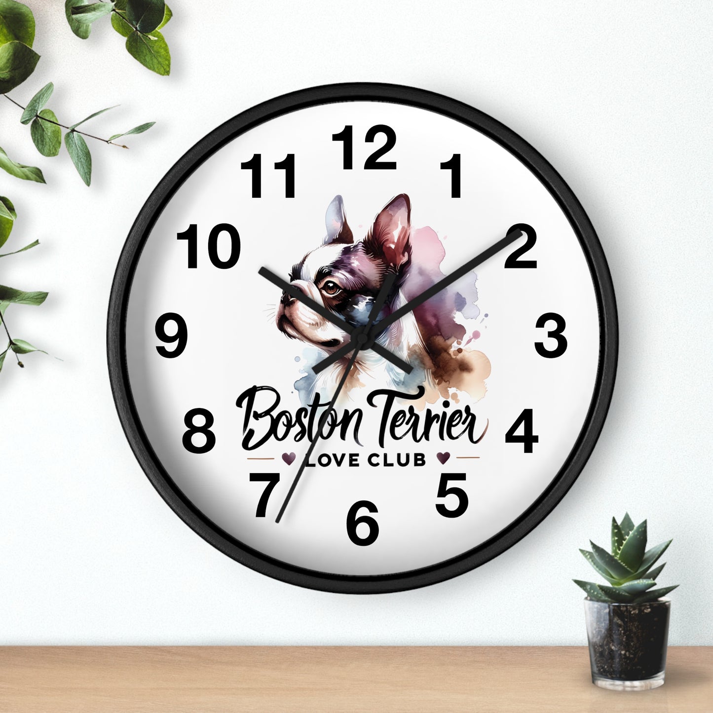 Boston Terrier Love Club Wall Clock