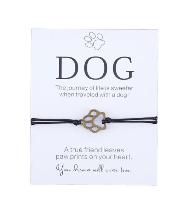 Friendship Bracelet Gift for Him Paw Print Bracelet Dog Lover Gift