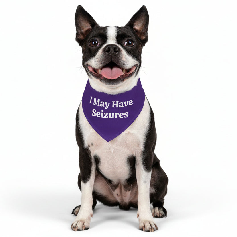 Pet Bandana — "I May Have Seizures" Medical Alert Collar .