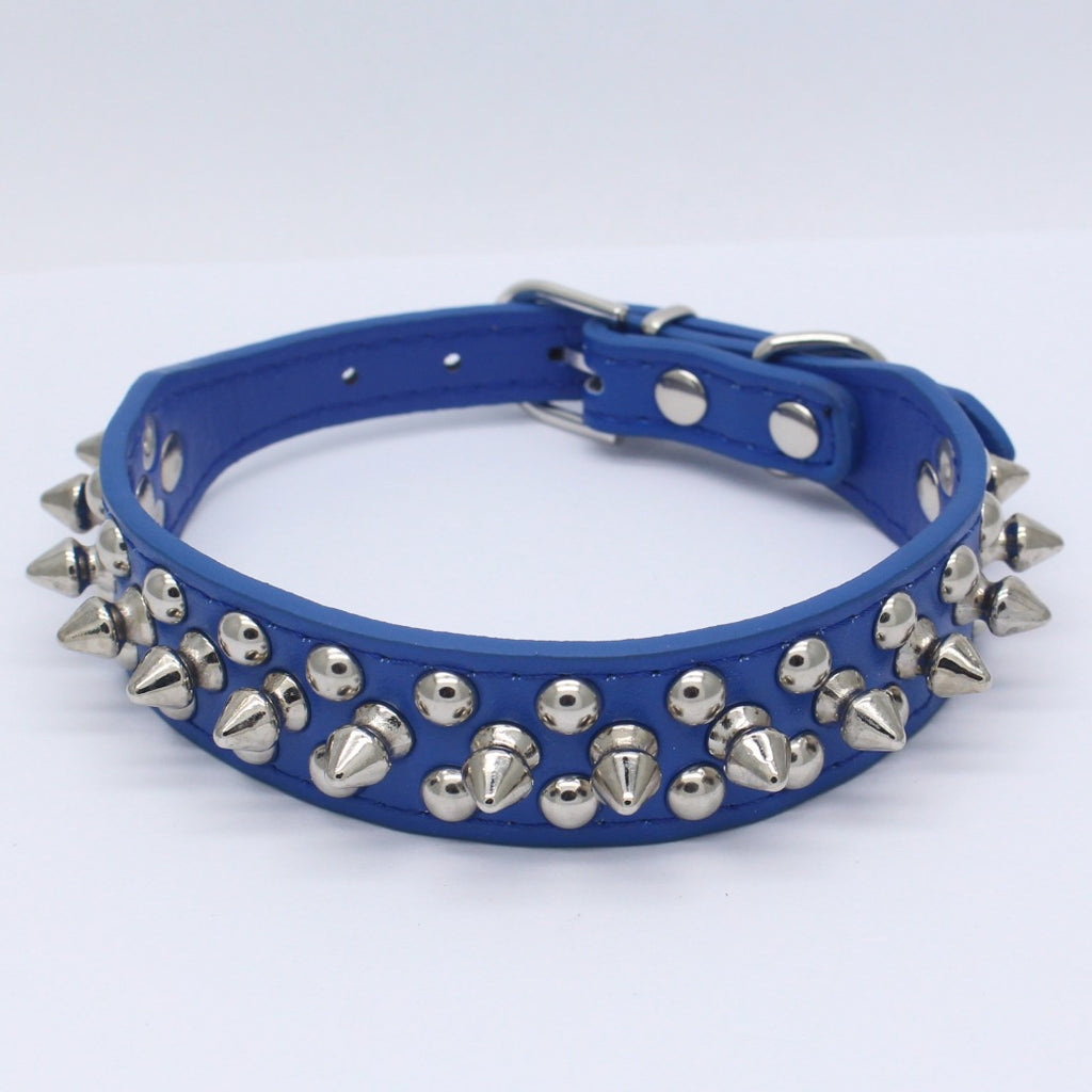 Adjustable PU Leather Studs Dog Collar