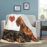 Two Dachshunds Love Ultra-Soft Micro Fleece Blanket .