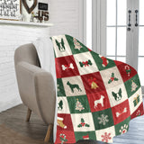 Boston Terrier Christmas Patchwork Ultra-Soft Micro Fleece Blanket