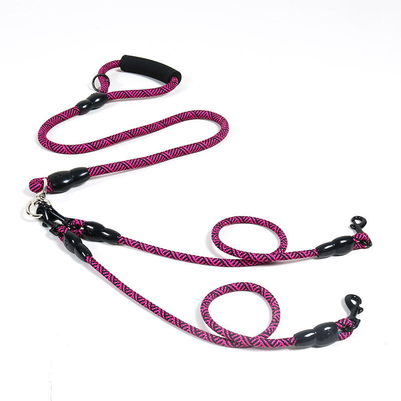 Multi-Dog Leash – Walk 1, 2, or 3 Dogs Without Tangling . Purple 2 Dogs