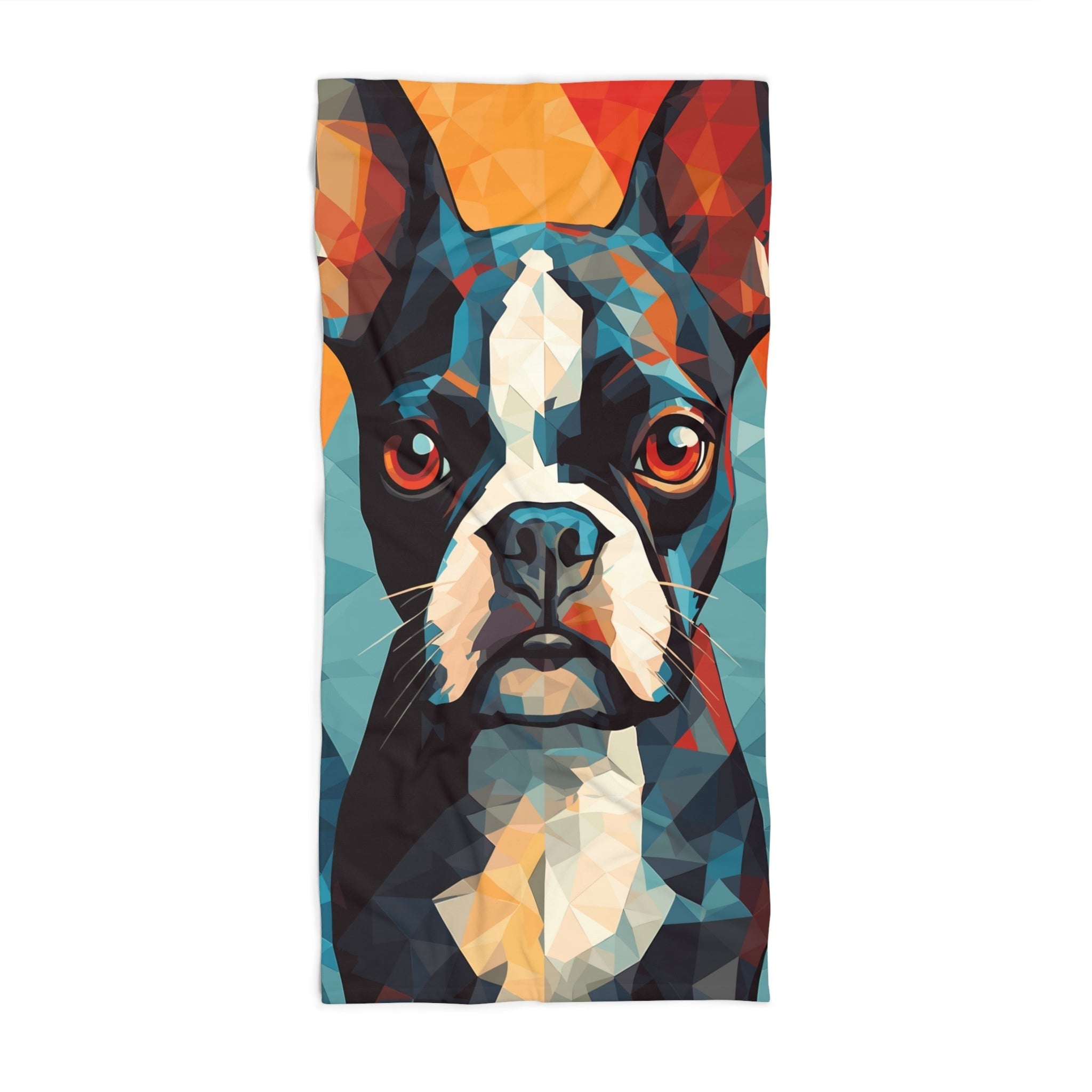 Boston Terrier Beach Towel - Geometrical 2
