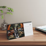 Boston Terrier World Desktop Calendar (2025 grid)