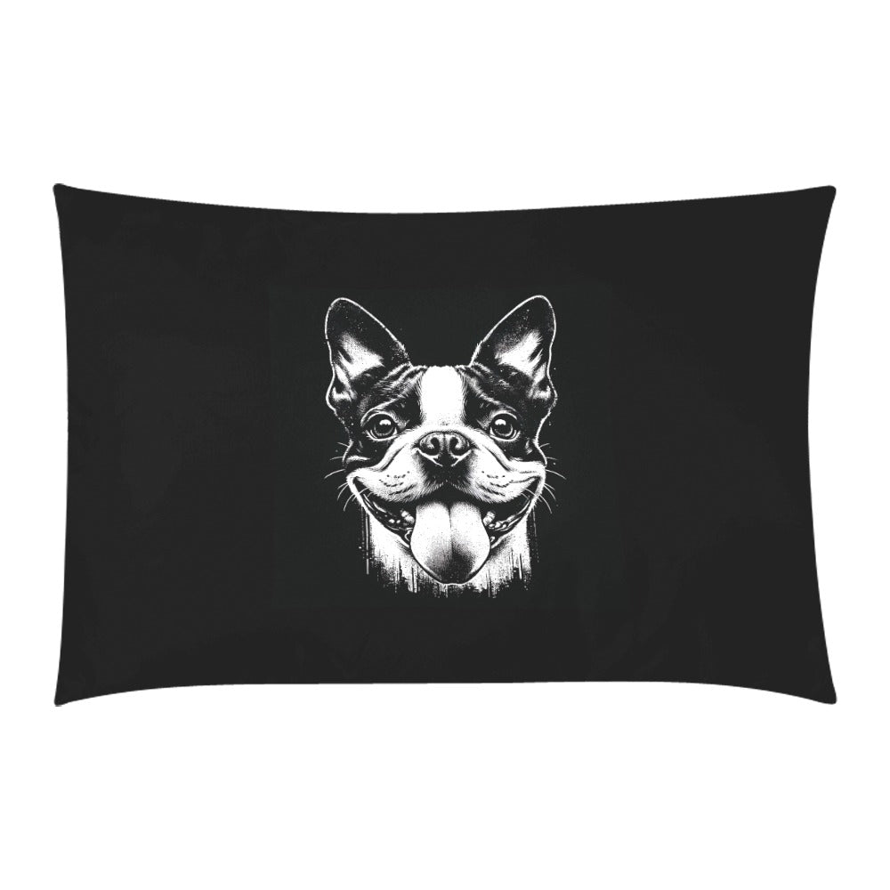 Grungy Boston Terrier Tongue Out 3-Piece Bedding Set