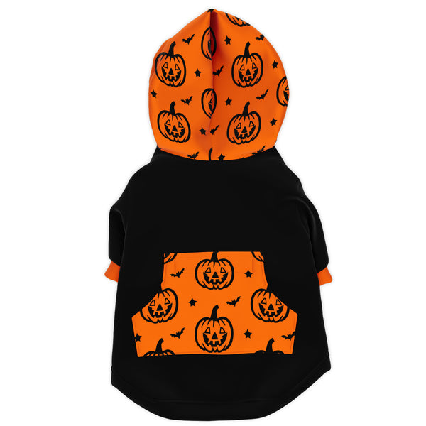 Dog Zip-Up Hoodie - Halloween Pumpkins