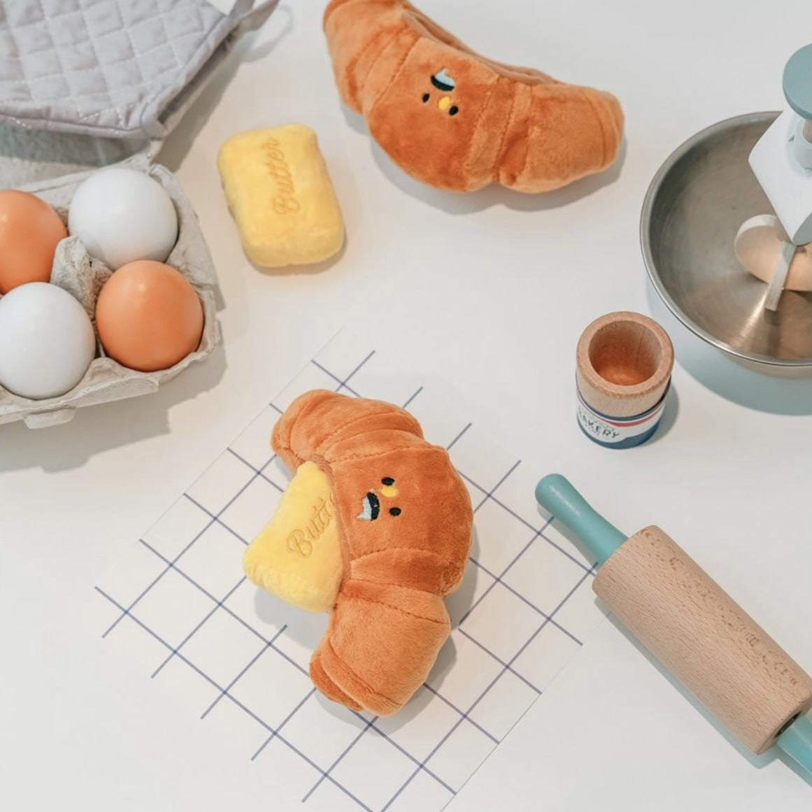 Boston Terrier Plush Toy - Butter Croissant