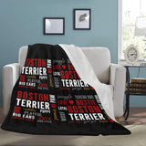 Boston Terrier Word Collage Ultra-Soft Micro Fleece Blanket – Dog Lover Typography Art .