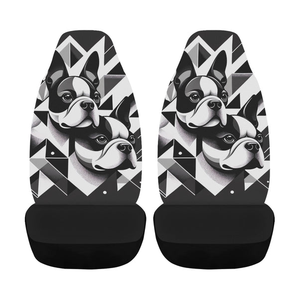 Boston Terriers Mosaic Car Seat Cover Airbag Compatible (Set of 2)