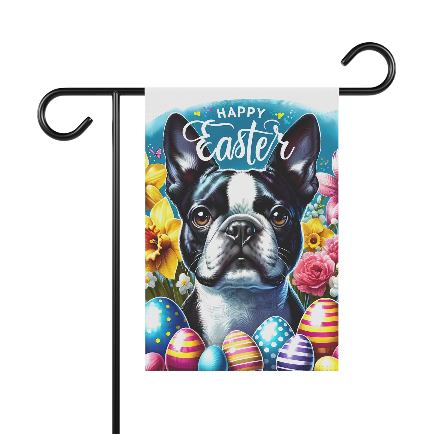 Happy Easter Boston Terrier Garden & House Banner