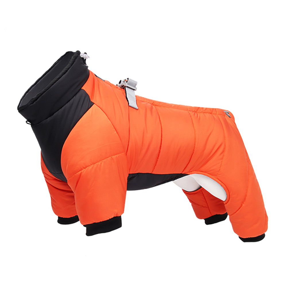 Small Medium-sized Dog Winter Snow Suit Full Body One-Piece - Orange