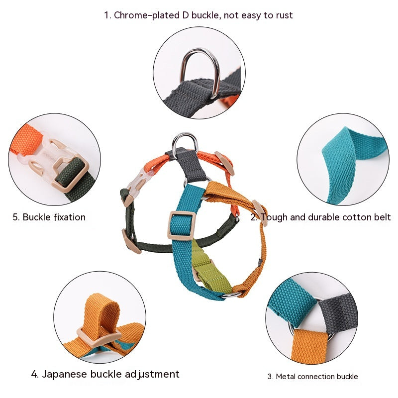 Fresh Six Color H-Shaped Dog Harness