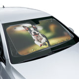 Playful Boston Terrier Puppy Car Sun Shades