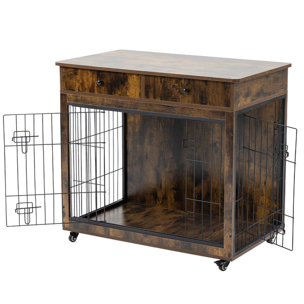 Furniture Style Dog Crate – Functional Crate for Dogs of All Sizes with Storage