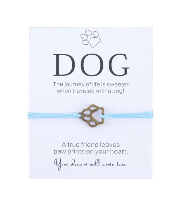 Friendship Bracelet Gift for Him Paw Print Bracelet Dog Lover Gift