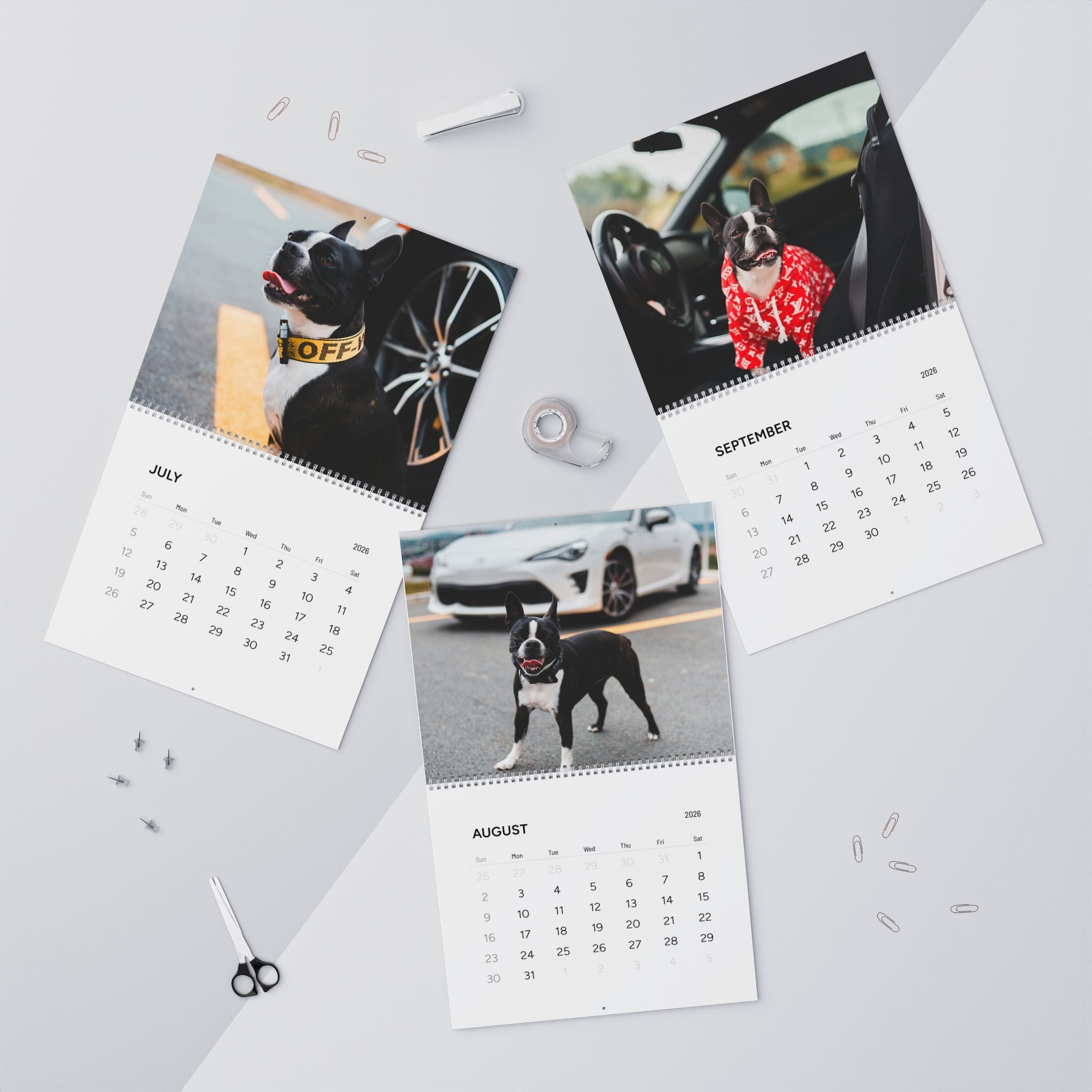 2026 Personalized Wall Calendar with Your Dog's Photos .