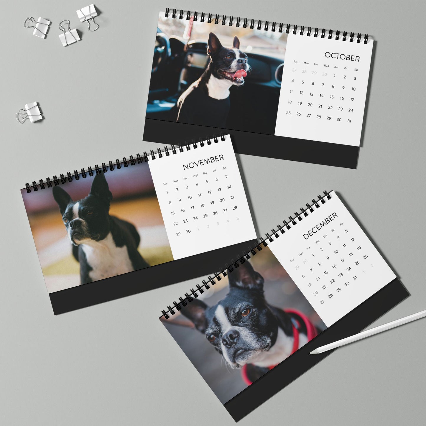 2026 Personalized Desk Calendar with Your Dog's Photos .