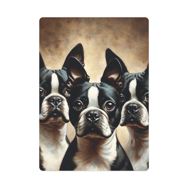 Boston Terrier Dogs Playing Cards