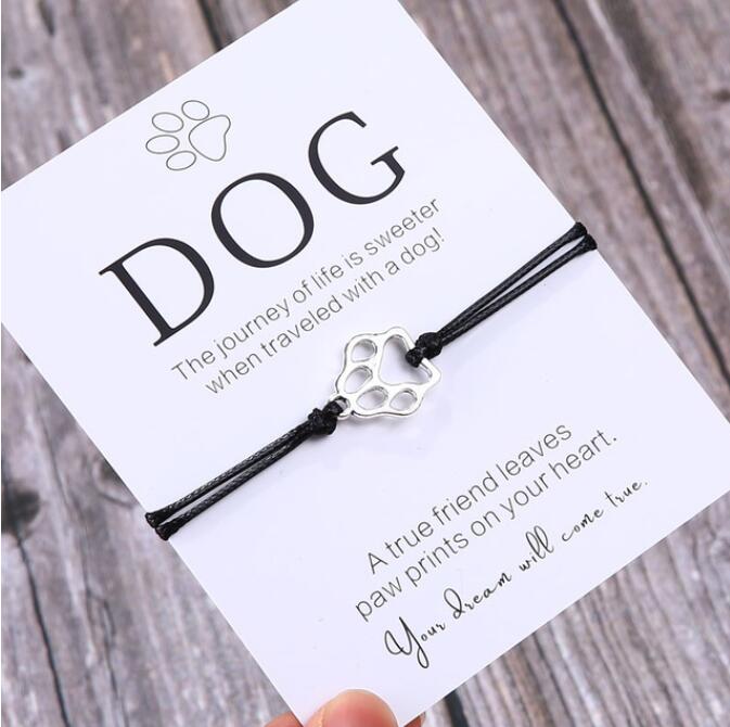 Friendship Bracelet Gift for Him Paw Print Bracelet Dog Lover Gift