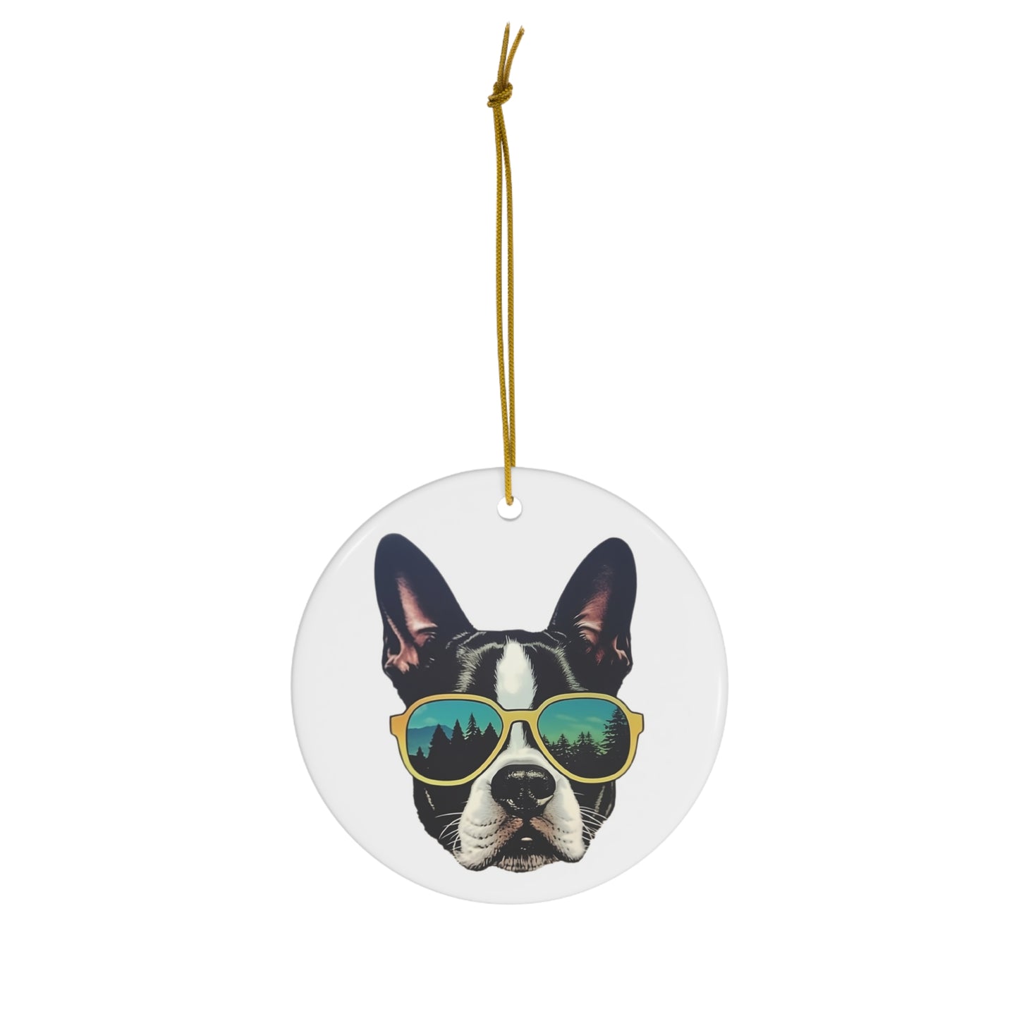 Christmas Boston Terrier Into The Wild Ceramic Ornament, 1-Pack