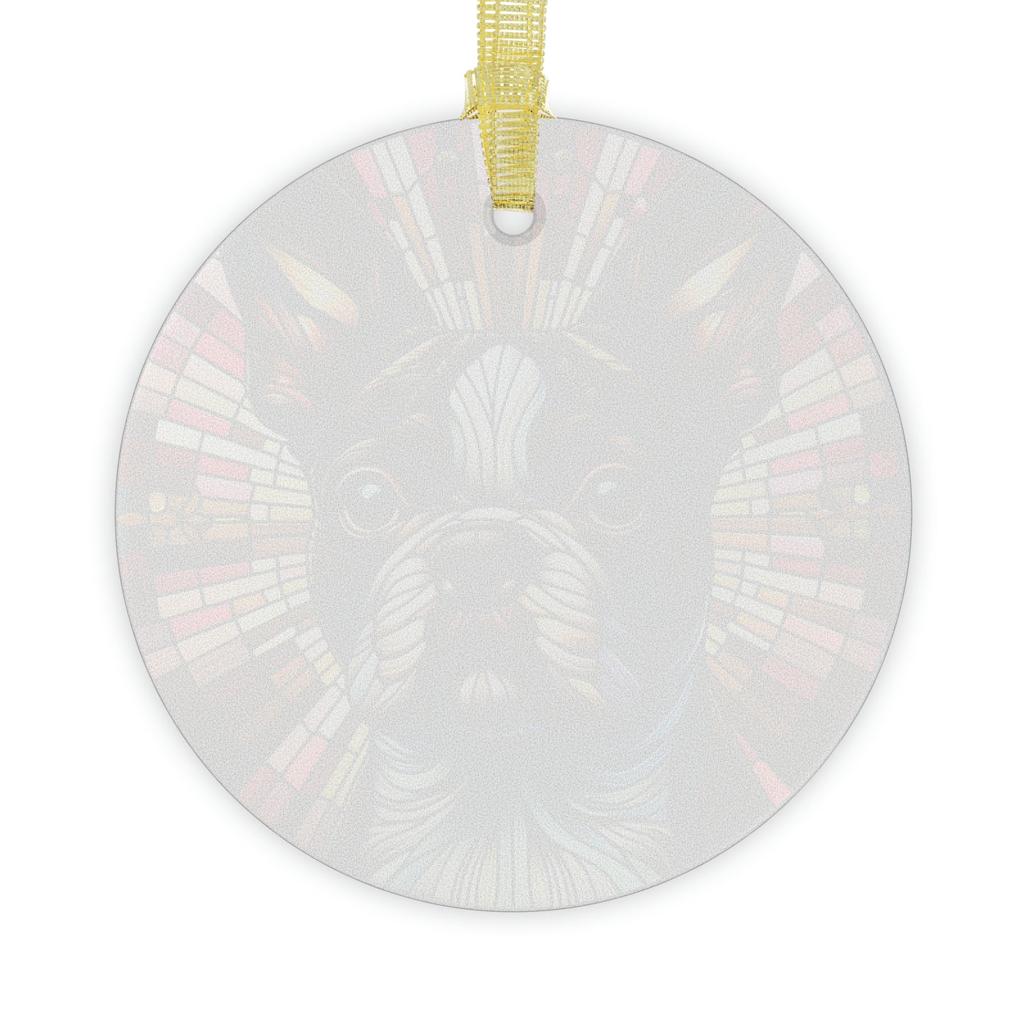Colorful Geometric Boston Terrier Stained Glass Ornaments - Brown and Harmonious