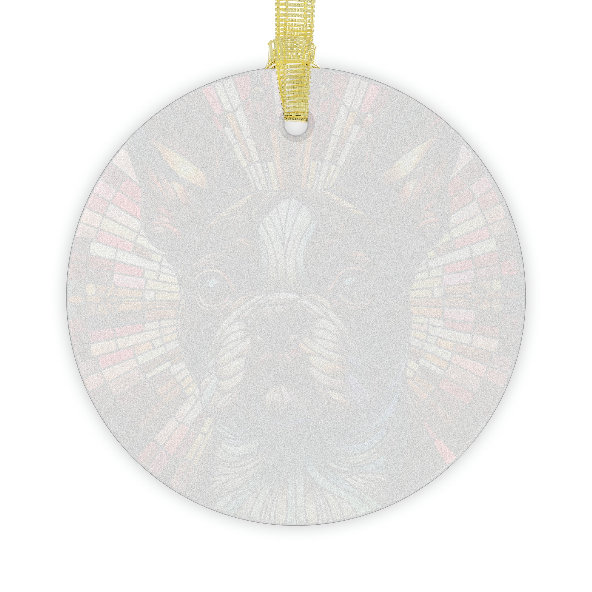 Colorful Geometric Boston Terrier Stained Glass Ornaments - Brown and Harmonious