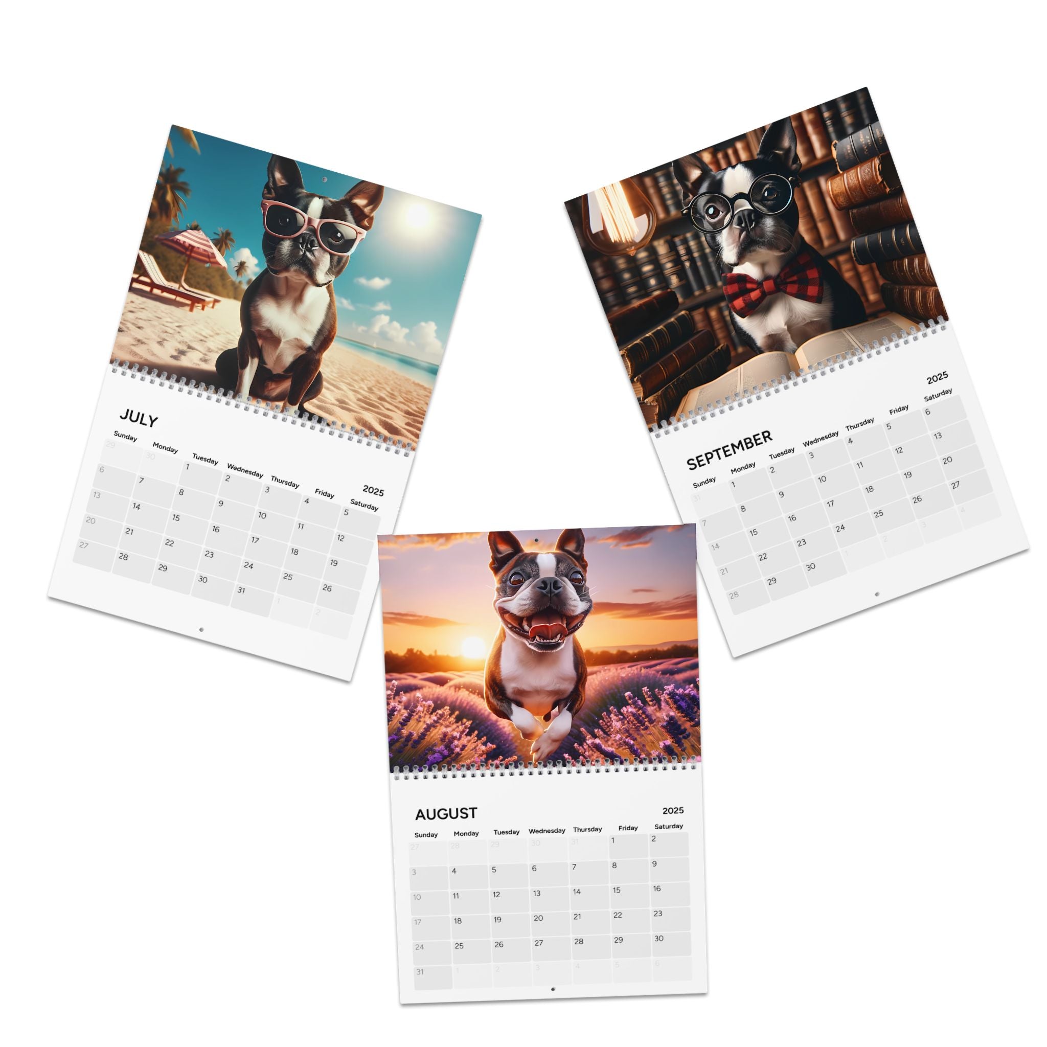 Boston Terrier World Wall Calendar 2025