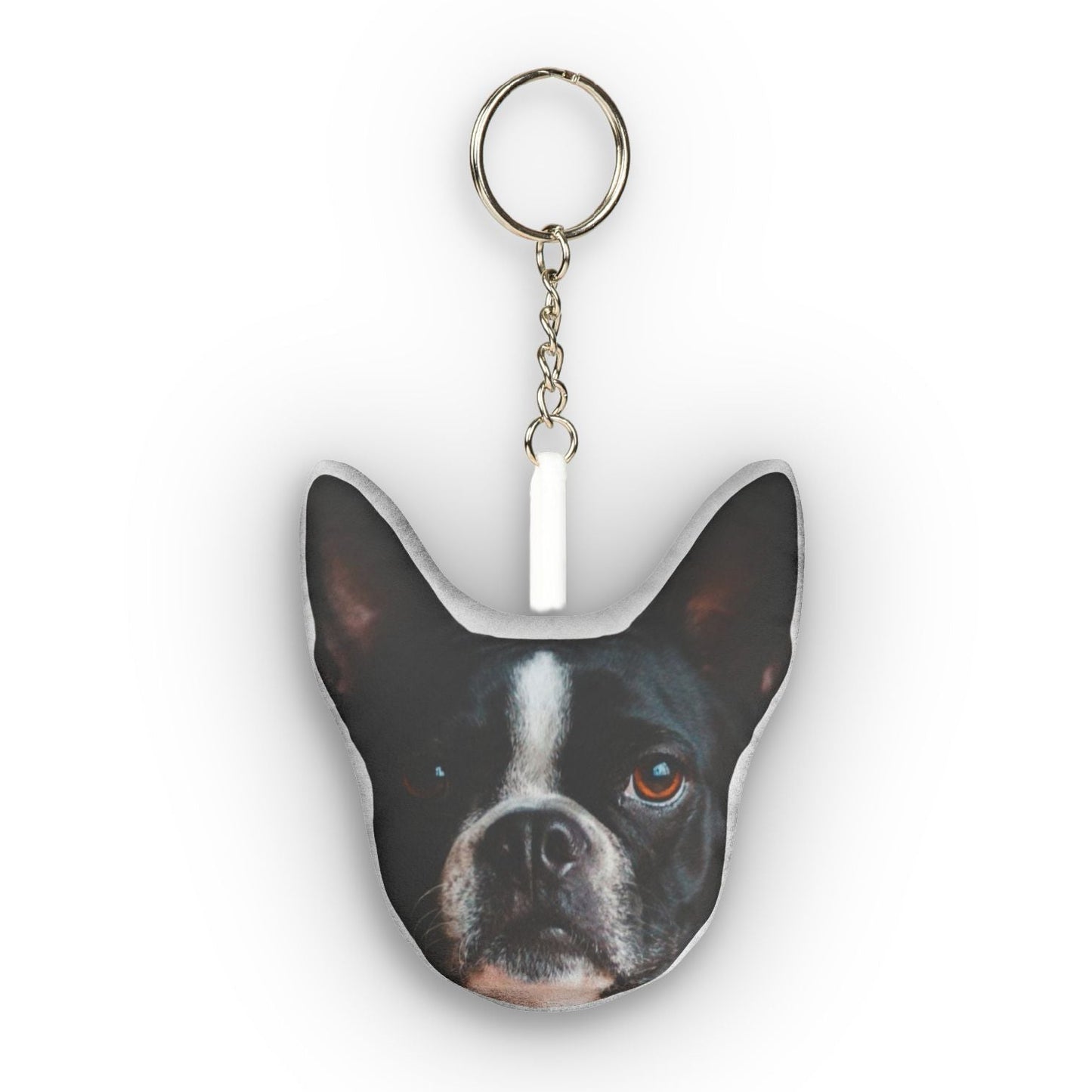 Custom Pet Face Mini Plush Keychain — Personalized Dog Photo Keyring .