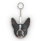 Custom Pet Face Mini Plush Keychain — Personalized Dog Photo Keyring .