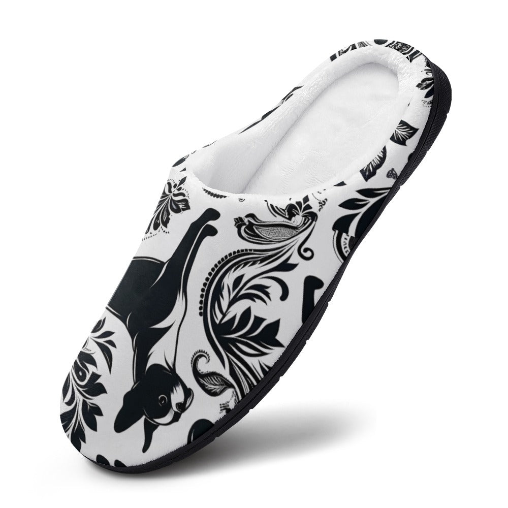Paisley Pup - Boston Terrier Dog Women's Cotton slippers