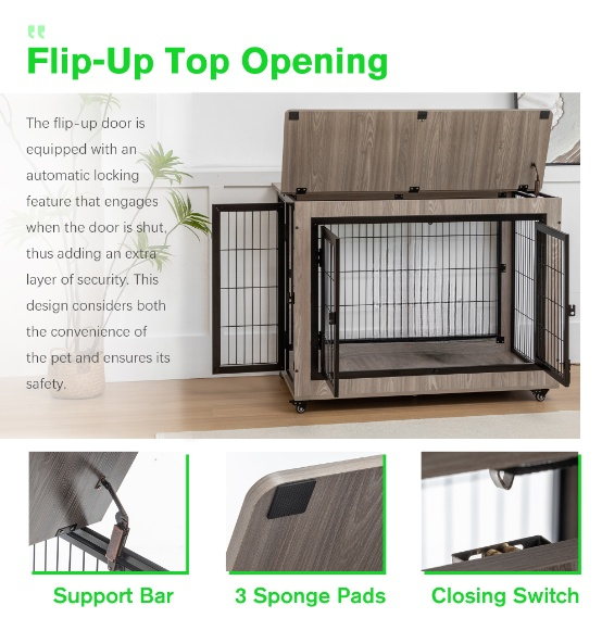 38in Dog Crate Furniture - Large Dog Kennel