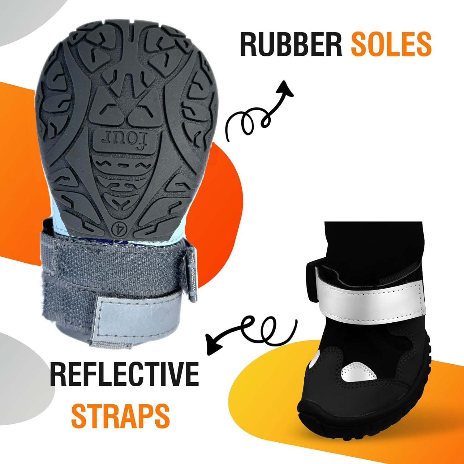 Dog Suspender Boots For Outdoor Windproof Warm And Cold-resistant Dog Footwear .