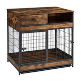 Furniture Dog Crate Double Door - Rustic Brown
