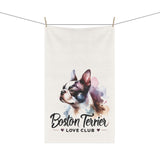 Boston Terrier Love Club - Elegant Watercolor Boston Terrier Art Kitchen Towel