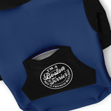I'm A Boston Terrier Not A French Bulldog Zip-Up Dog Hoodie - Navy Blue and Black